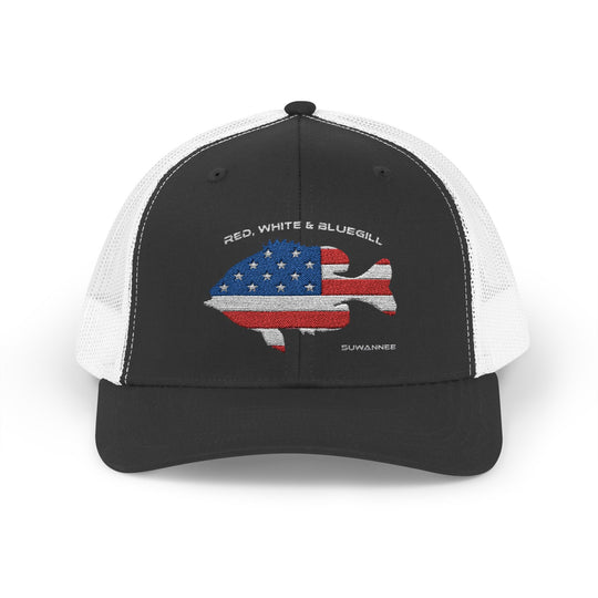Red White & Bluetick :: Patriotic Snapback Trucker Cap :: American Flag Cap :: Fishing Enthusiast Hat :: Independence Day Apparel