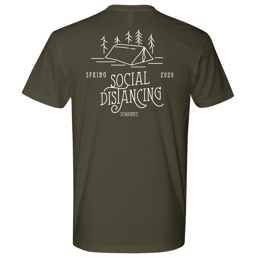 Social Distancing Mens Camping Tshirt
