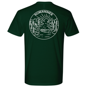 Camping Serenity Scene Line Art - Mens Tshirt - SS/LS - Suwannee™