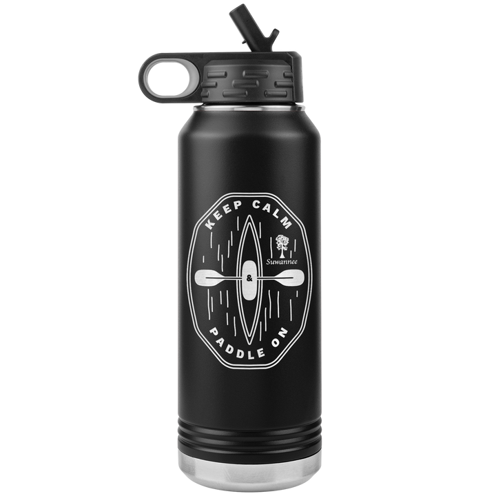 Keep Calm Kayak - Engraved Stainless Steel Water Bottle 32 oz Vacuum Insulated