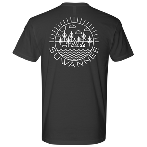 Camping Scene Line Art - Mens Tshirt - SS/LS - Suwannee™