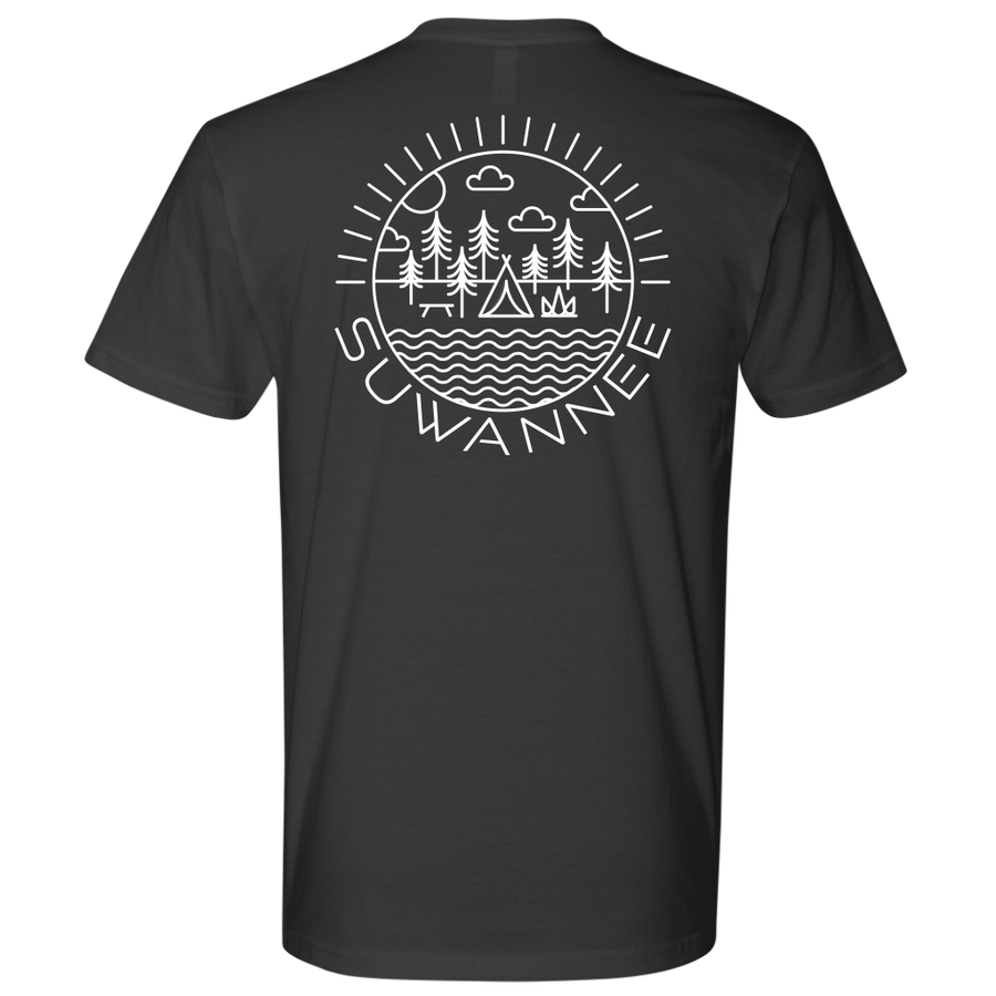 Camping Scene Line Art - Mens Tshirt - SS/LS - Suwannee™