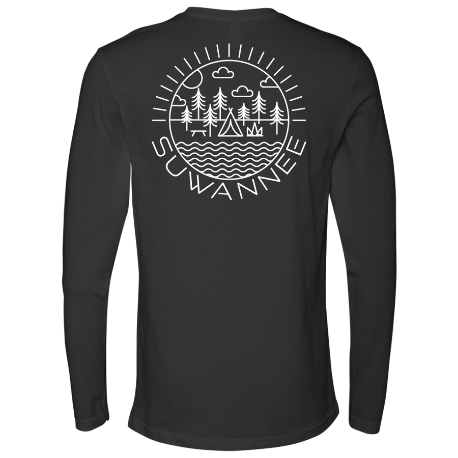 Camping Scene Line Art - Mens Tshirt - SS/LS - Suwannee™