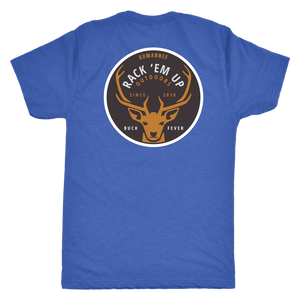 Royal Blend Mens Short Sleeve Tshirt -  Rack 'Em Up Deer Design by Suwannee Brand Sportswear Apparel