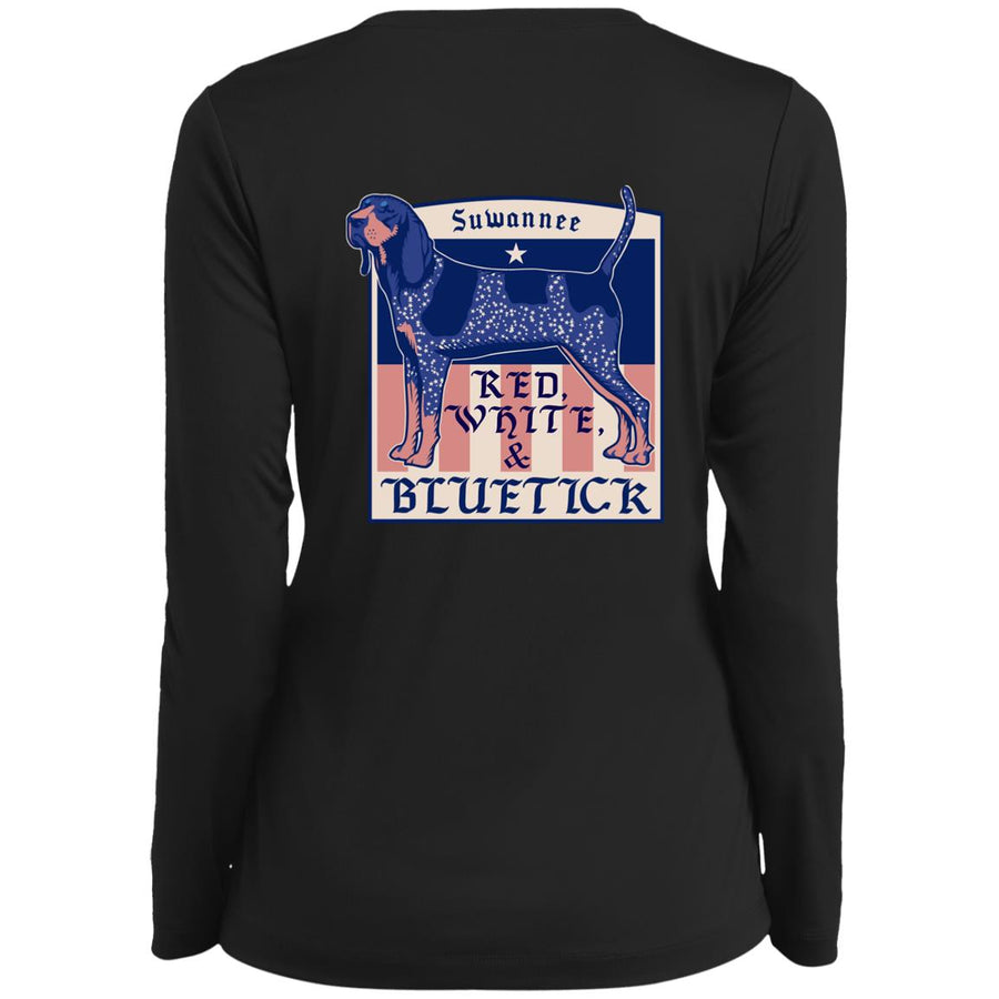 Red White & Bluetick™ :: Womens LS :: American Flag Performance Tshirt