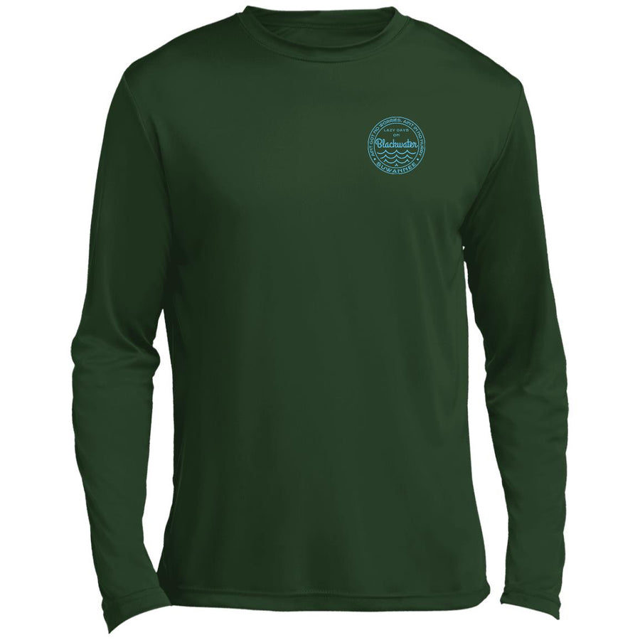 No Worries No Hurry :: Mens LS Performance Tshirt :: Blackwater™
