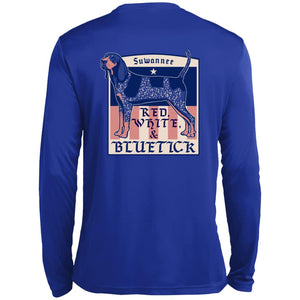 Red White & Bluetick™ :: Mens LS American Flag Performance Tshirt