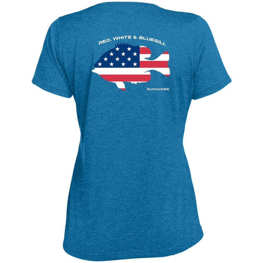 Red White & Bluegill™ :: Womens SS American Flag Performance