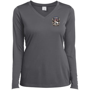 Pardon The Fowl Mouth™ Quail :: Womens LS Performance Tshirt :: Fowl Language™
