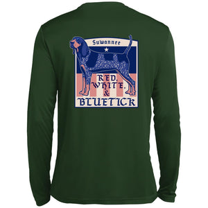 Red White & Bluetick™ :: Mens LS American Flag Performance Tshirt