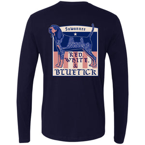 Red White & Bluetick™ :: Mens LS American Flag Tshirt :: Americana