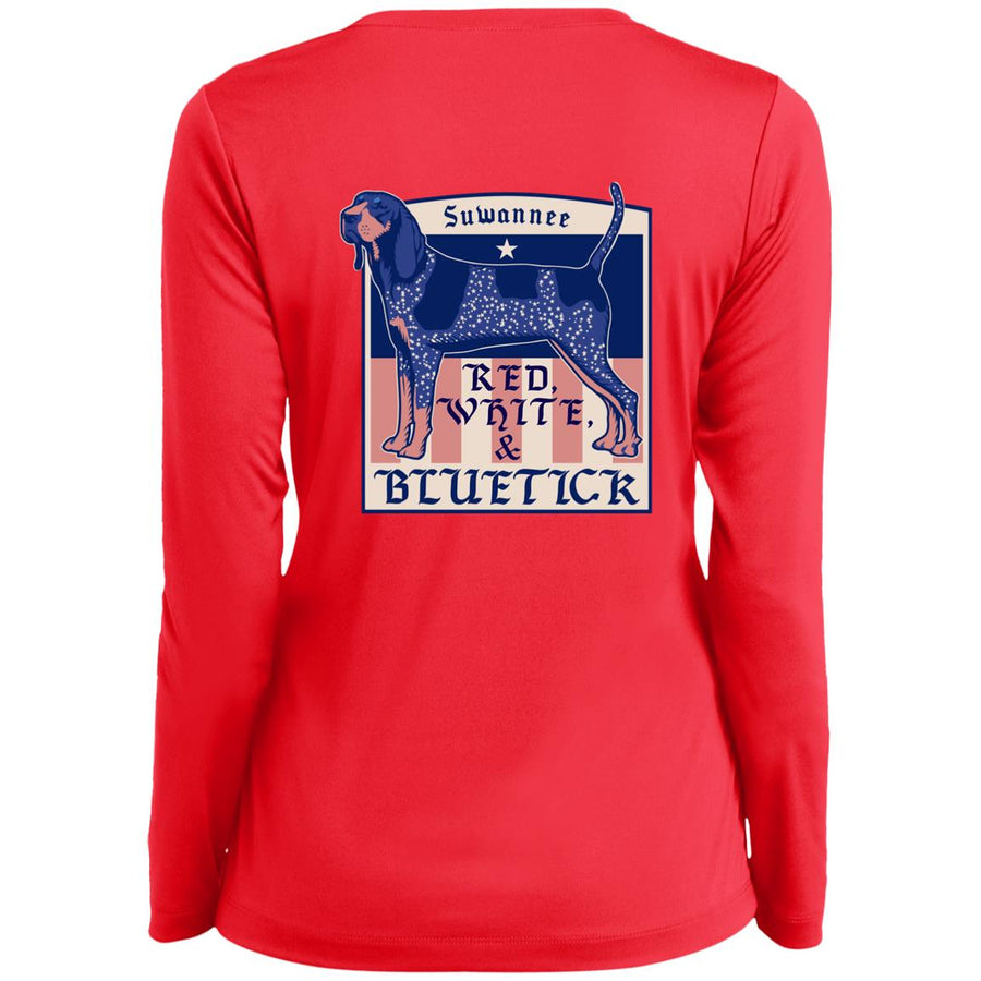 Red White & Bluetick™ :: Womens LS :: American Flag Performance Tshirt