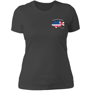 Red White & Bluegill™ :: Womens SS American Flag Tshirt :: Americana