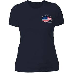 Red White & Bluegill™ :: Womens SS American Flag Tshirt :: Americana