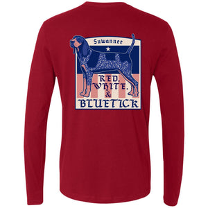 Red White & Bluetick™ :: Mens LS American Flag Tshirt :: Americana