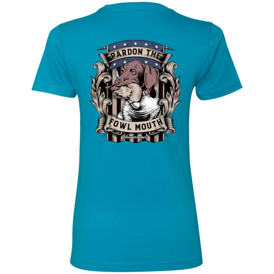 Pardon The Fowl Mouth™ Quail :: Womens SS Tshirt :: Fowl Language™