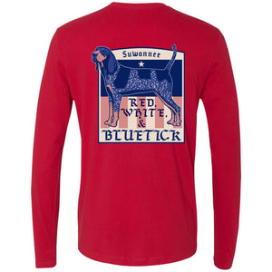 Red White & Bluetick™ :: Mens LS American Flag Tshirt :: Americana