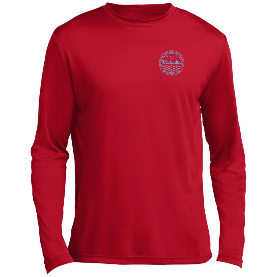 No Worries No Hurry :: Mens LS Performance Tshirt :: Blackwater™
