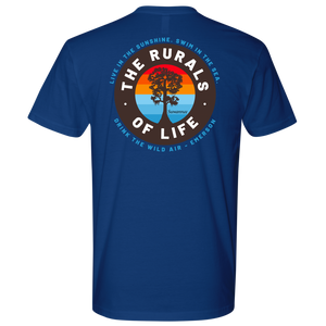 Royal Mens Short Sleeve Tshirt - Rurals of Life Tee with Cypress Tree and Ralph Waldo Emerson Quote by Suwannee Brand Sportswear Apparel