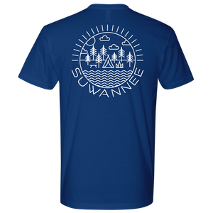 Camping Scene Line Art - Mens Tshirt - SS/LS - Suwannee™