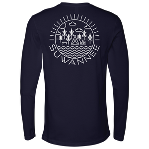 Camping Scene Line Art - Mens Tshirt - SS/LS - Suwannee™