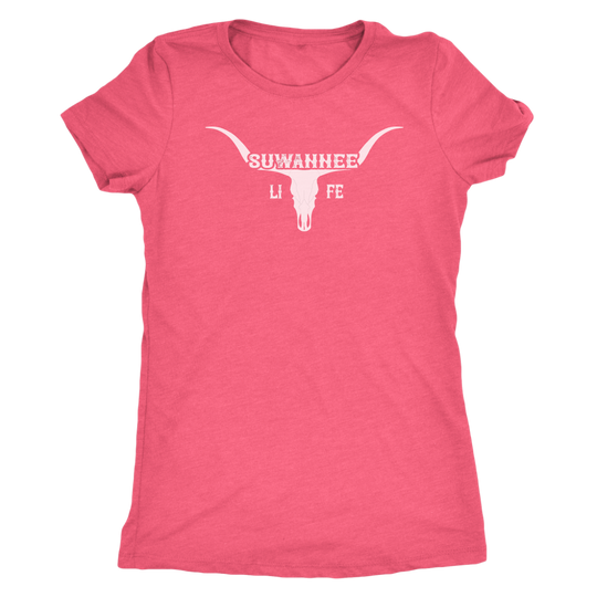 Longhorn Cattle Skull - Womens Tshirt - Suwannee Life™