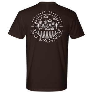 Camping Scene Line Art - Mens Tshirt - SS/LS - Suwannee™