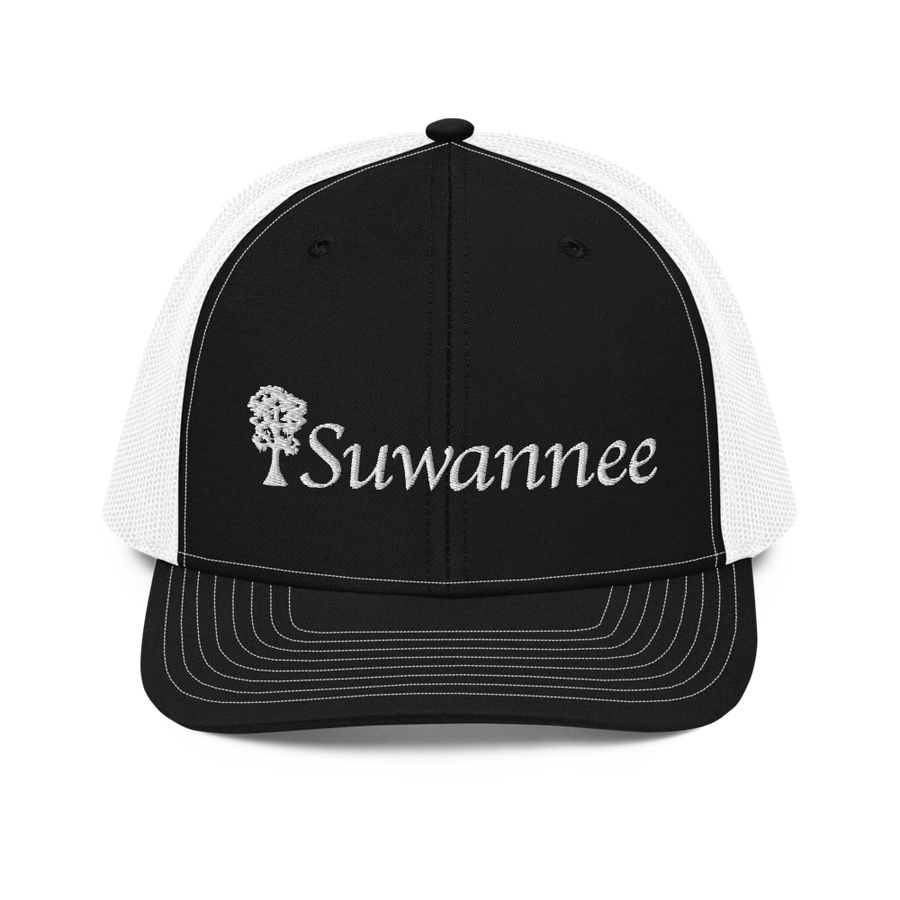 Suwannee Cypress Logo - Snap Back Trucker Mesh Back Hat - Richardson 112