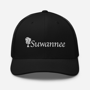 Suwannee Cypress Logo - Snap Back Trucker Mesh Back Hat - Yupoong