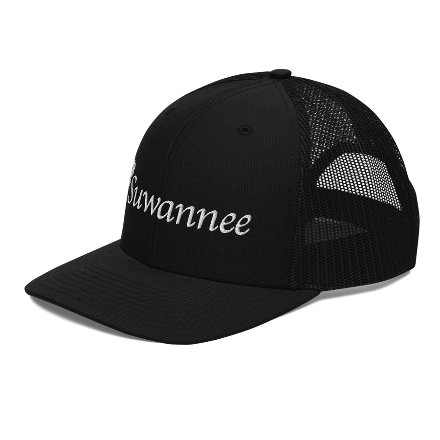 Suwannee Cypress Logo - Snap Back Trucker Mesh Back Hat - Richardson 112