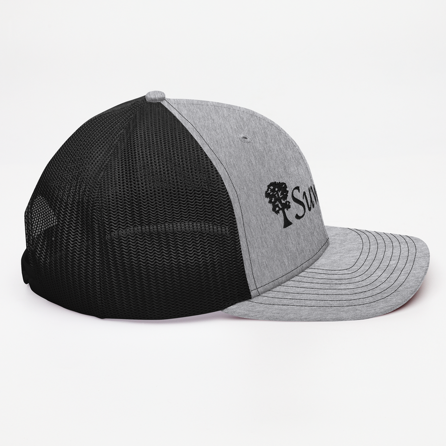 Suwannee Cypress Logo - Snap Back Trucker Hat - Gry/Blk - Richardson 112