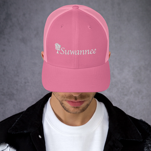 Suwannee Cypress Logo - Snap Back Trucker Mesh Back Hat - Yupoong