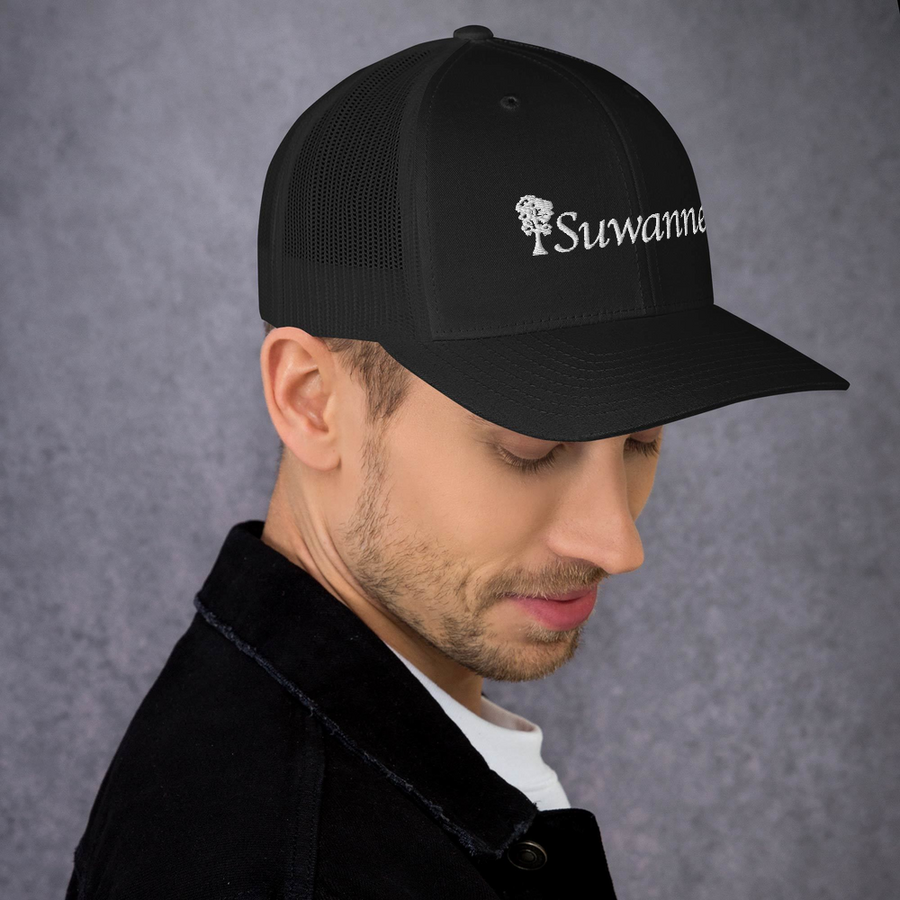 Suwannee Cypress Logo - Snap Back Trucker Mesh Back Hat - Yupoong