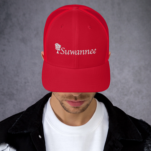 Suwannee Cypress Logo - Snap Back Trucker Mesh Back Hat - Yupoong
