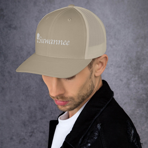 Suwannee Cypress Logo - Snap Back Trucker Mesh Back Hat - Yupoong