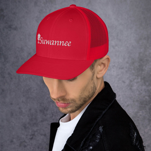 Suwannee Cypress Logo - Snap Back Trucker Mesh Back Hat - Yupoong
