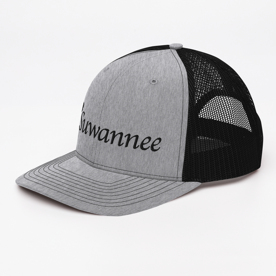 Suwannee Cypress Logo - Snap Back Trucker Hat - Gry/Blk - Richardson 112