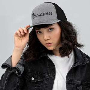 Suwannee Cypress Logo - Snap Back Trucker Hat - Gry/Blk - Richardson 112