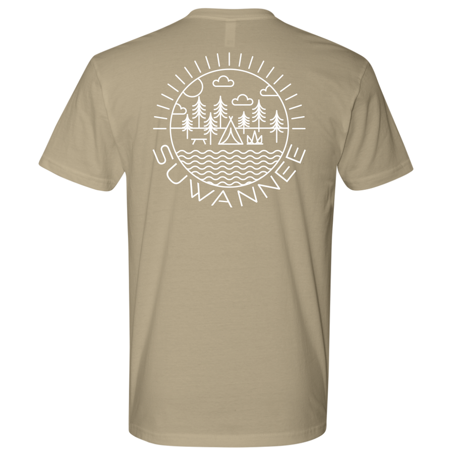 Camping Scene Line Art - Mens Tshirt - SS/LS - Suwannee™