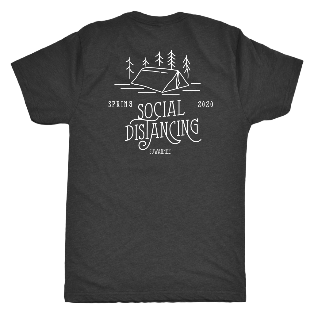 Social Distancing Mens Camping Tshirt