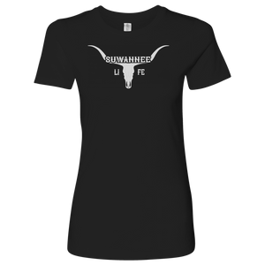 Longhorn Cattle Skull - Womens Tshirt - Suwannee Life™